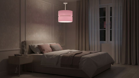 Contemporary Pink Powder  Shaded Pendant