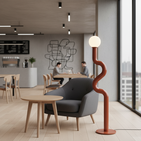 Modern Copper Brown Floor Lamp
