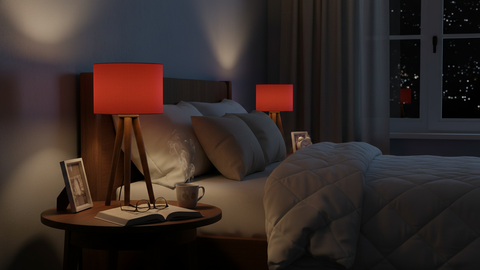 Modern Red Tripod Table Lamp