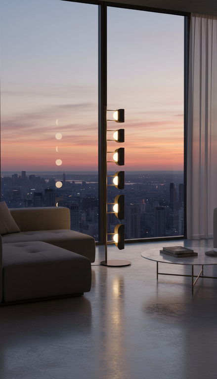 Modern Grey Floor Lamp with folded sheets