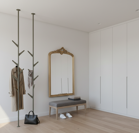 Elegant gray vertical floor-to-ceiling Hanger