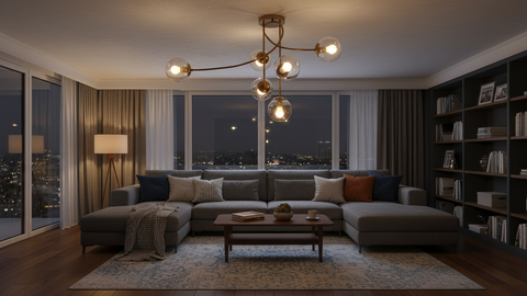 Modern Gold Branched Chandelier