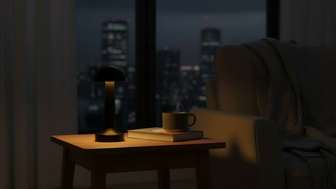 Black Half Sphere LED Table Lamp