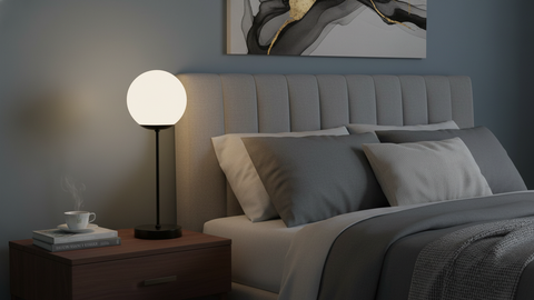 Modern Black Globe Table Lamp