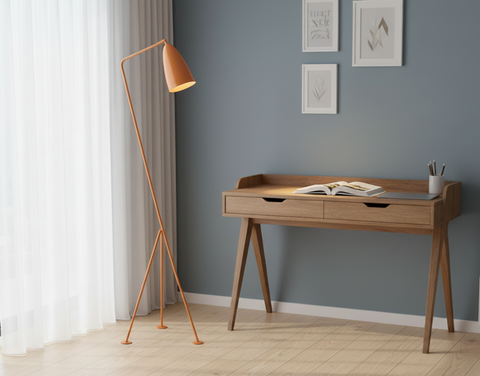 Modern Peach Tripod Floor Lamp