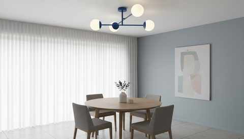 Modern Blue Branched Chandelier