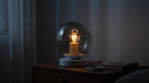 White Glass Ball White Table Lamp