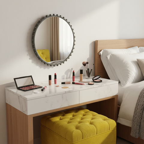 Round Metal Balls Wall Mirror