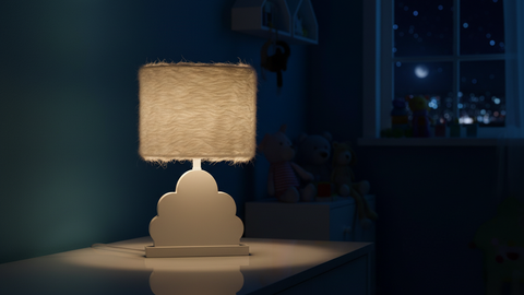 White Fur Table Lamp