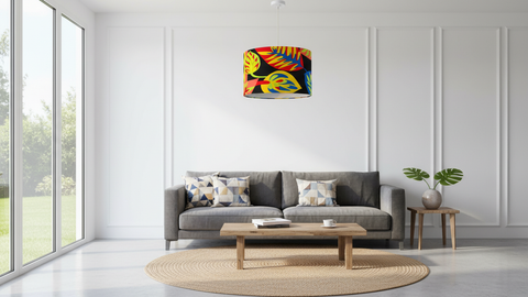 Modern Floral Printed Shade Pendant