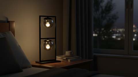 Modern Smoked Grey Glass Balls Table Lamp