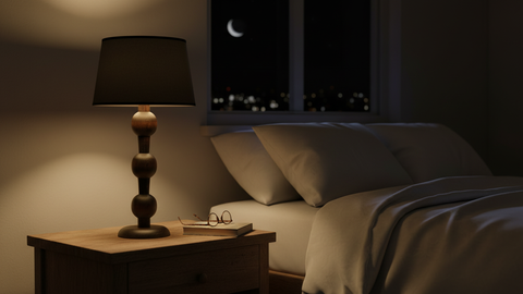 Wooden Table Lamp Black Shade