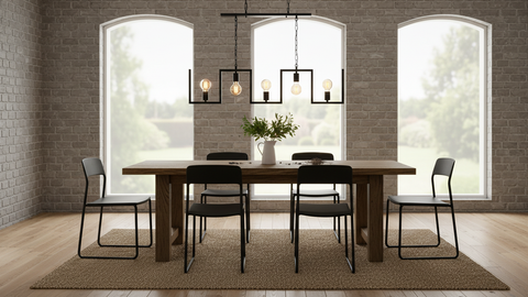 Industrial Black Track Chandelier