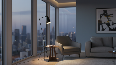Modern Black Tripod Floor Lamp