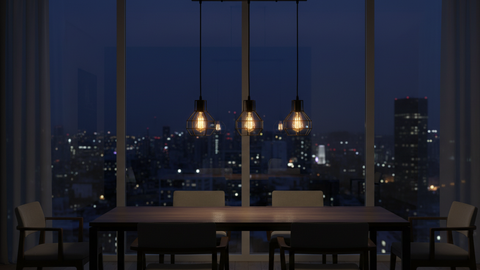 Industrial Black Triple Pendant