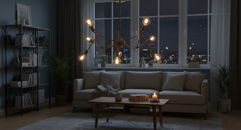Modern Gold Industrial Ceiling Chandelier