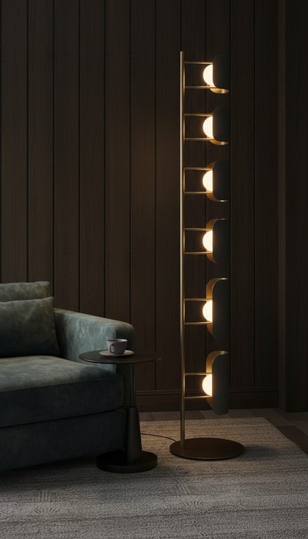Modern Grey Floor Lamp with folded sheets