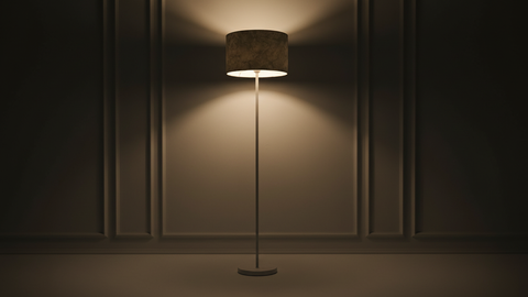 Modern Floor Lamp with Leather Shade