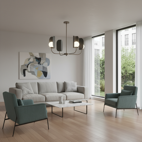 Modern Grey Branched Chandelier