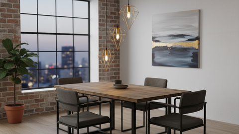 Contemporary Gold-Black Pendant Light
