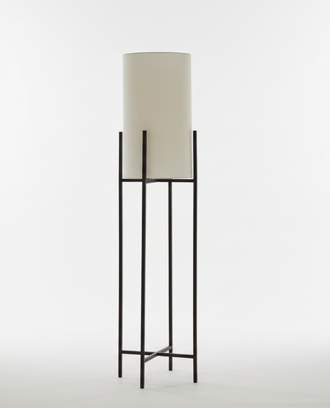 White Cotton Shade Floor Lamp