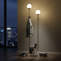 Golden Floor Lamp with Marble Base