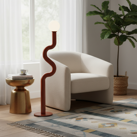 Modern Copper Brown Floor Lamp