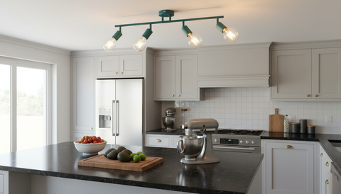 Minimalist Turquoise Track Ceiling Lamp