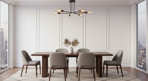 Black & Gold Modern Branched  Chandelier