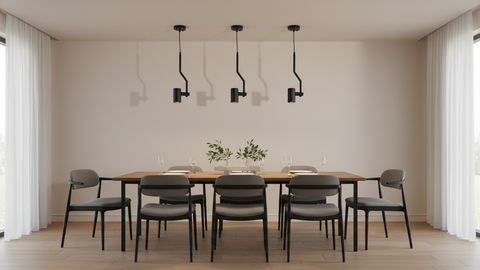 Black Sharp Line Single Pendant