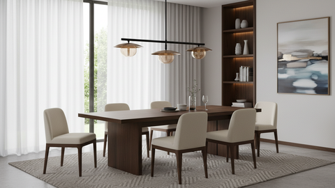 Contemporary Black & Gold Track Chandelier