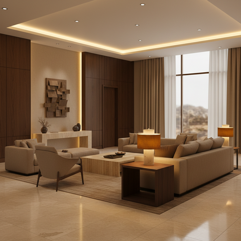 Elegant Travertine Table Lamp
