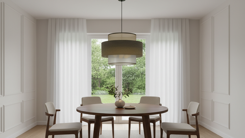 Transparent With Linen Pendant Ceiling