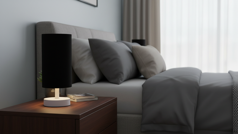 Modern Black Cylinder Table Lamp