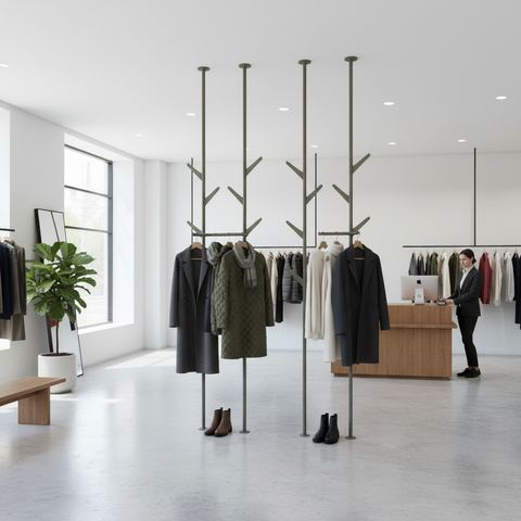 Elegant gray vertical floor-to-ceiling Hanger
