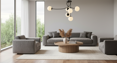 Modern Black Branched Chandelier