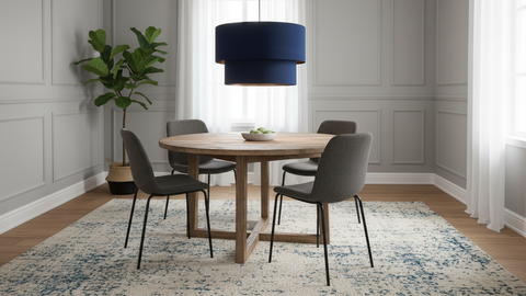 Contemporary Blue Shade Pendant Ceiling