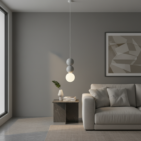 Minimalist Grey double ball Single pendant