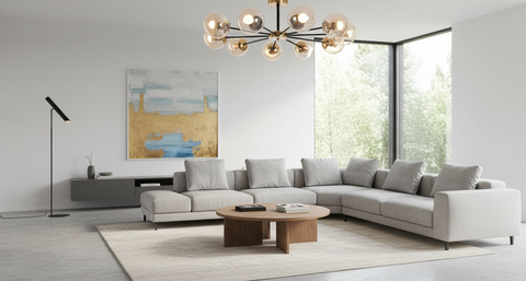 Modern Amber Sputnik Chandelier