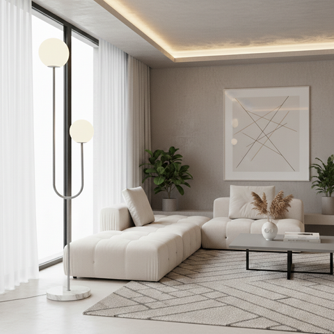 Modern Light Grey Minimalist Floor Lamp
