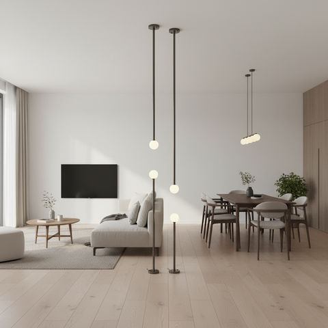 Elegant gray vertical floor-to-ceiling Partition