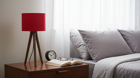 Modern Red Tripod Table Lamp