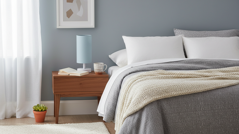 Modern Grey Cylinder Table Lamp
