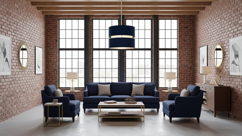 Contemporary Blue Shaded Pendant