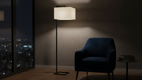 Modern Black & White Floor Lamp