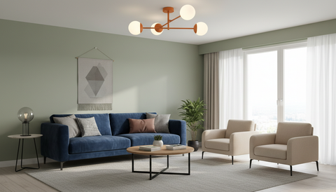 Modern Orange Branched Chandelier