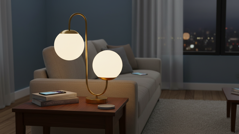 Modern Glass Globe Table Lamp