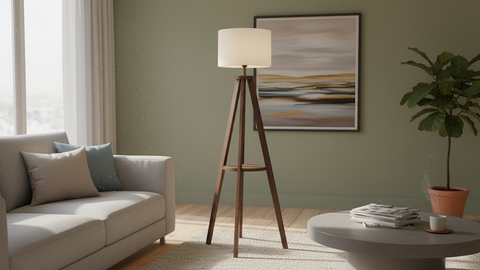 Modern White Tripod Floor Lamp