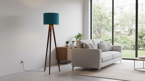Boho Turquoise Tripod Floor Lamp