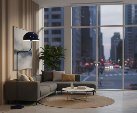 Navy Blue Playful Floor Lamp